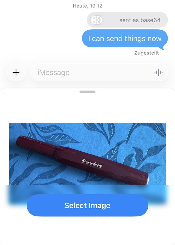 iMessage conversation after sending content