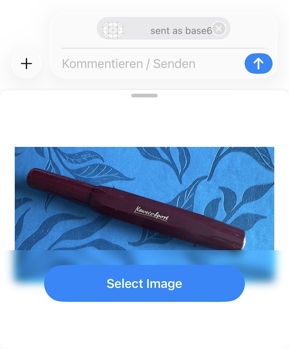 iMessage app screen with a send button