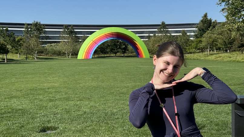 Rainbow display at WWDC 2024.